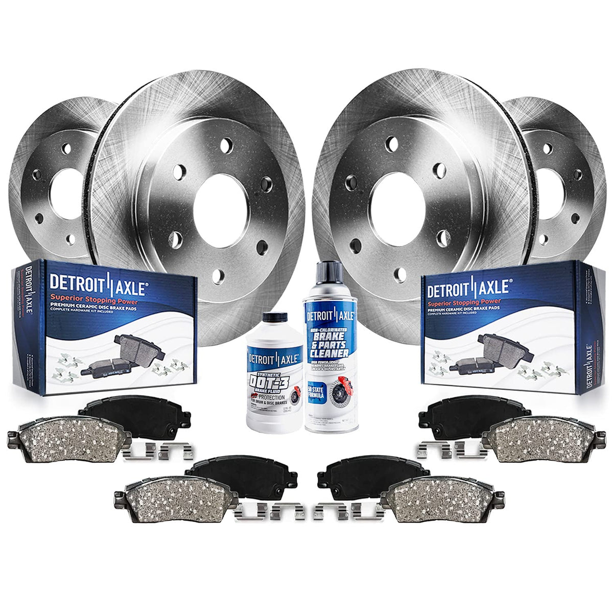 Detroit Axle - Brake Kit for Silverado Sierra Suburban Yukon XL 1500 Tahoe Escalade Disc Brake Rotors Ceramic Brakes Pads Replac